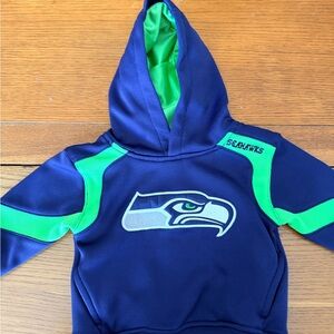 Kids Seahawks Hoodie - Navy and Lime